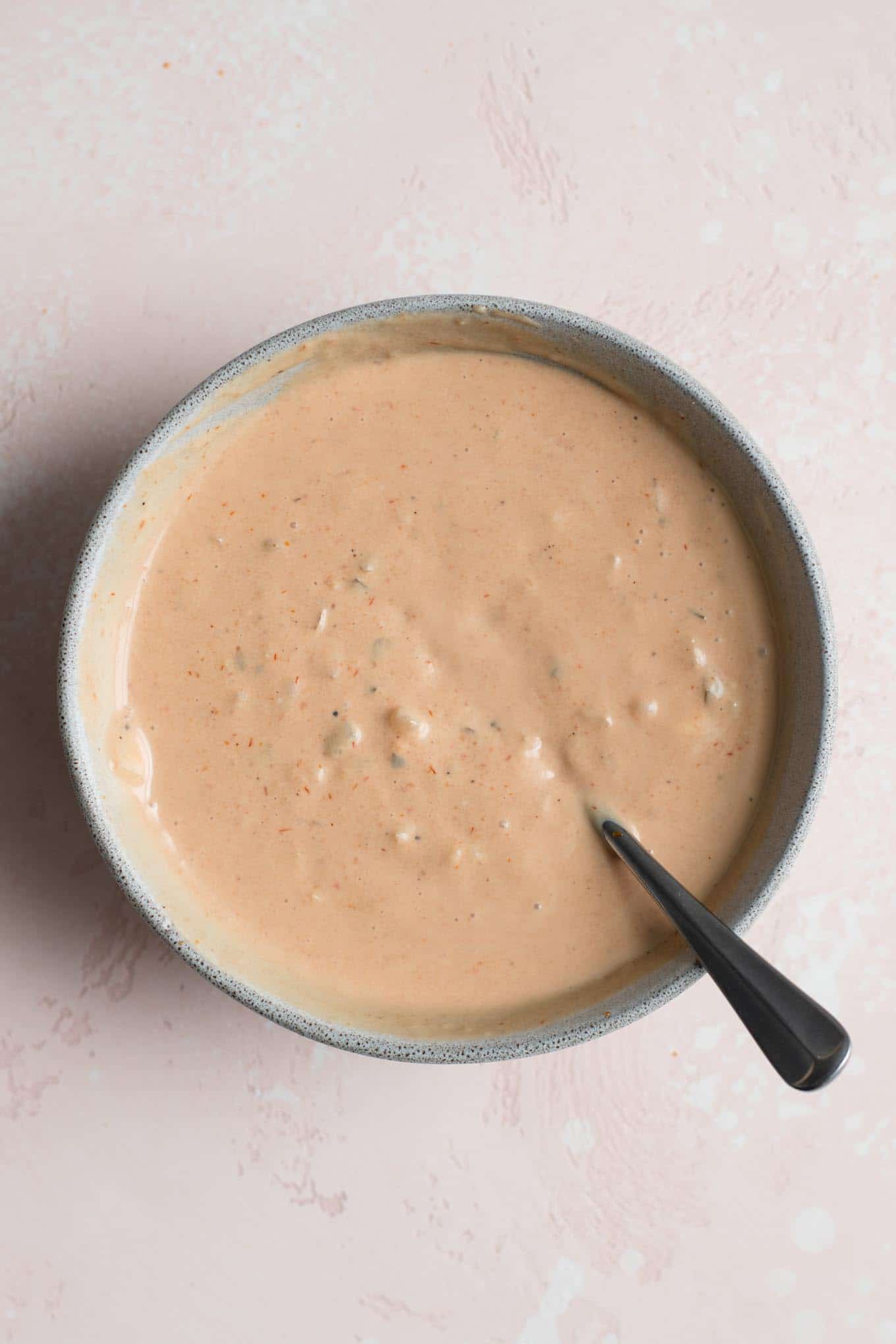 bowl of vegan thousand island dressing