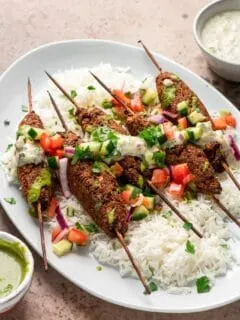 vegan Indian style sheekh kababs, served