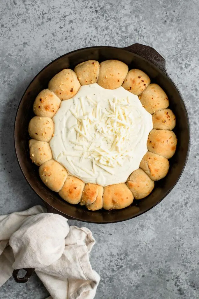 dip topped with mozzarella