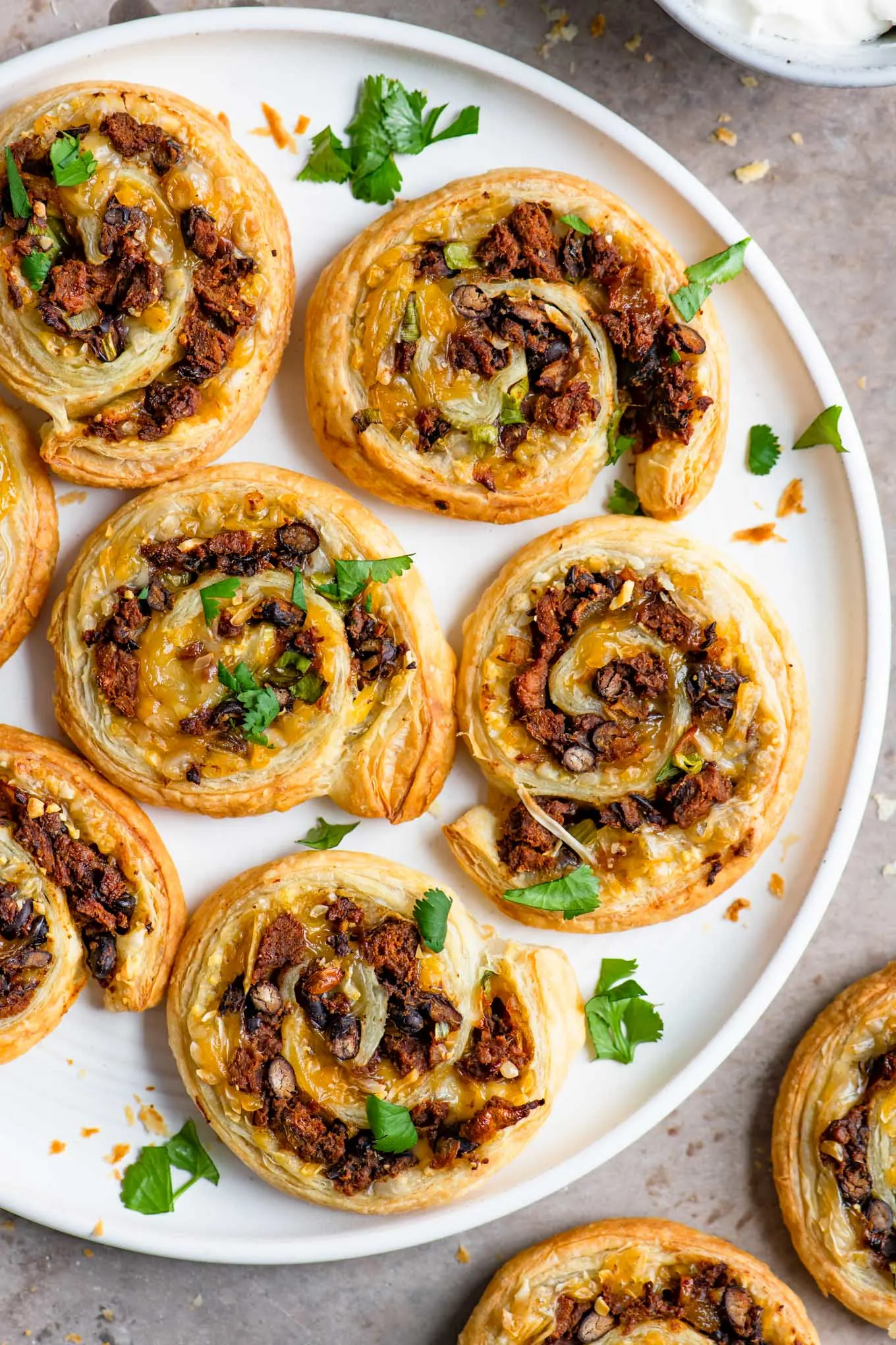 taco pinwheels on plate