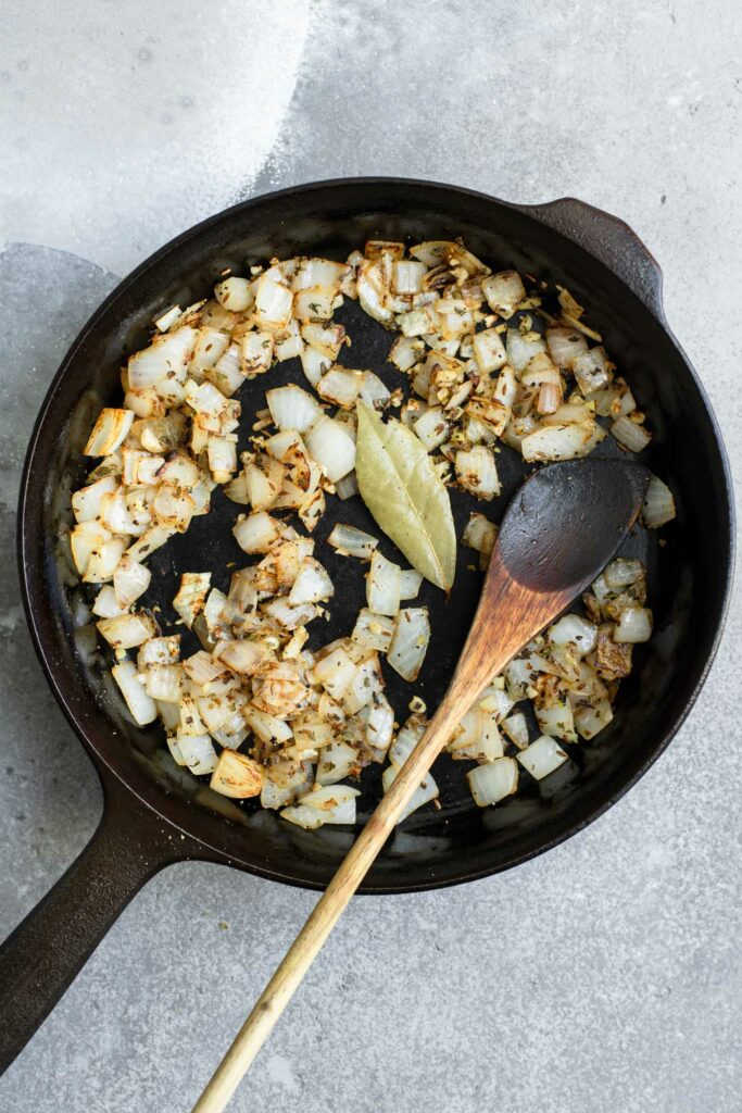 sautéed onion, garlic, and spices for barbacoa