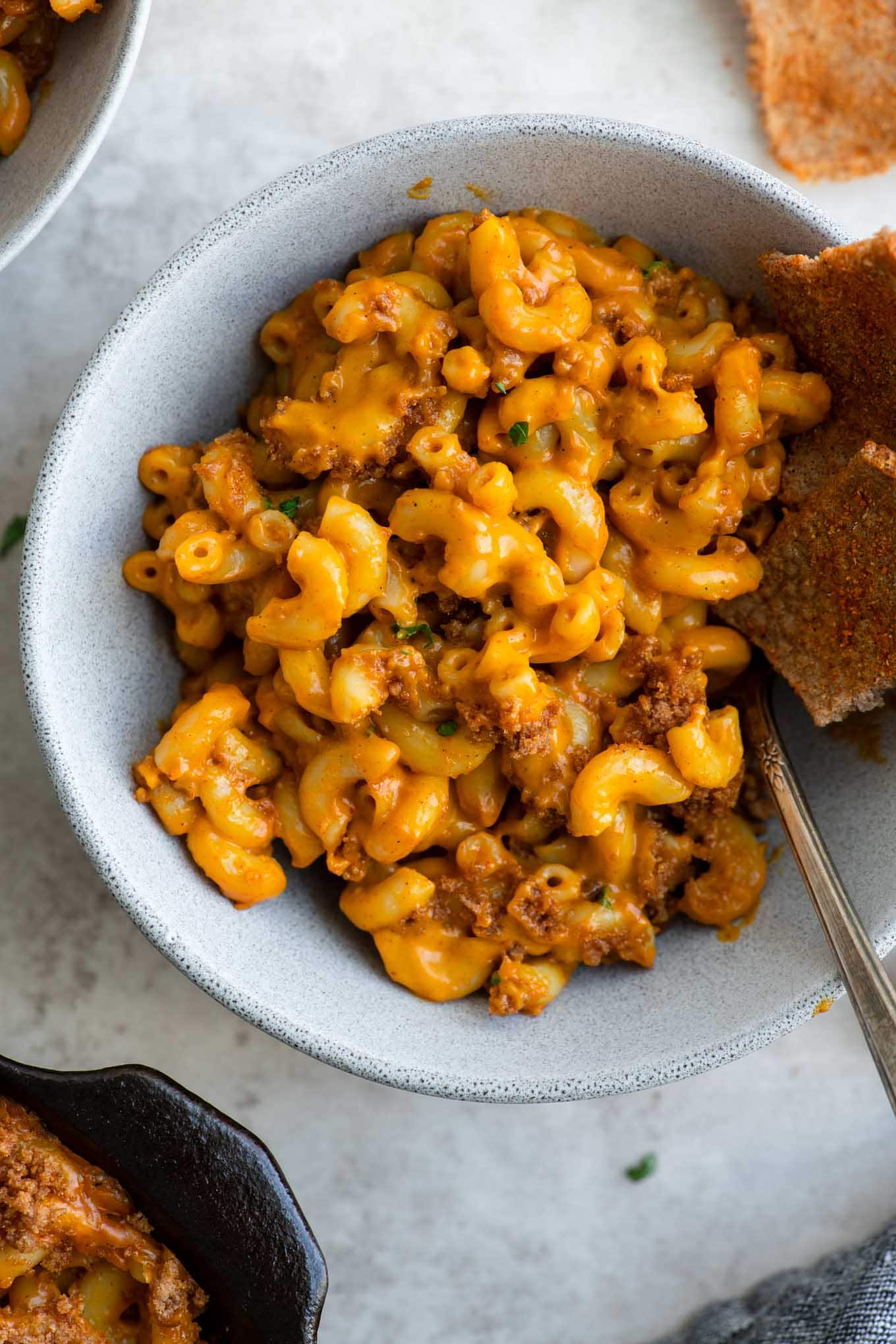 close up of vegan mac and cheese