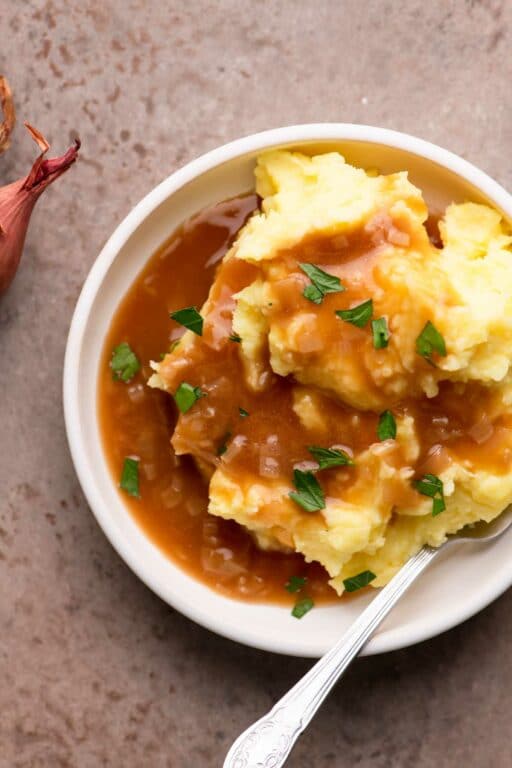 Vegan Shallot Gravy • The Curious Chickpea