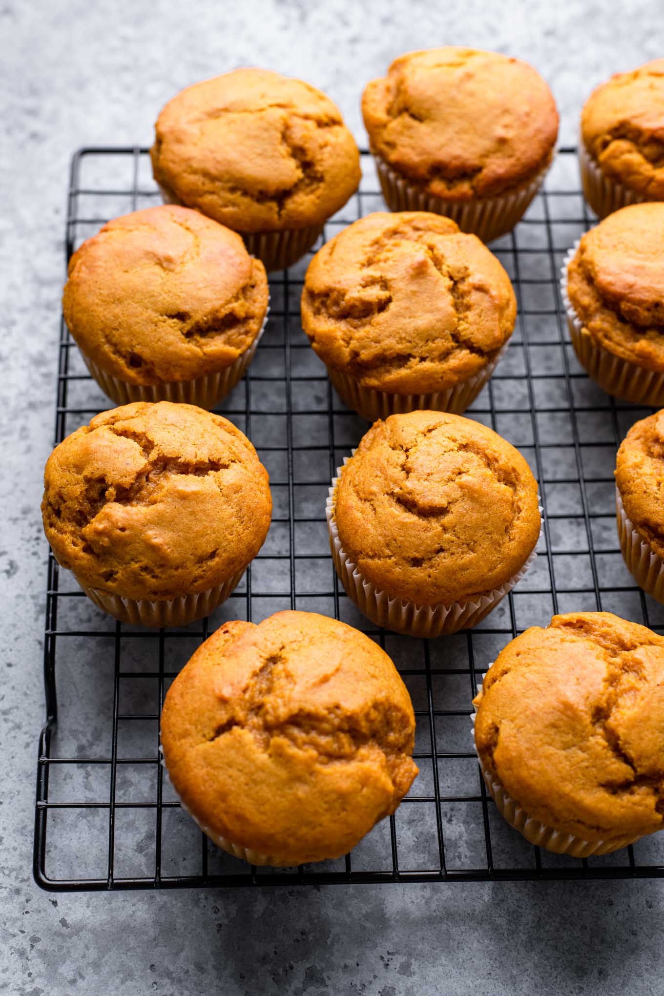 baked muffins on cooling rack