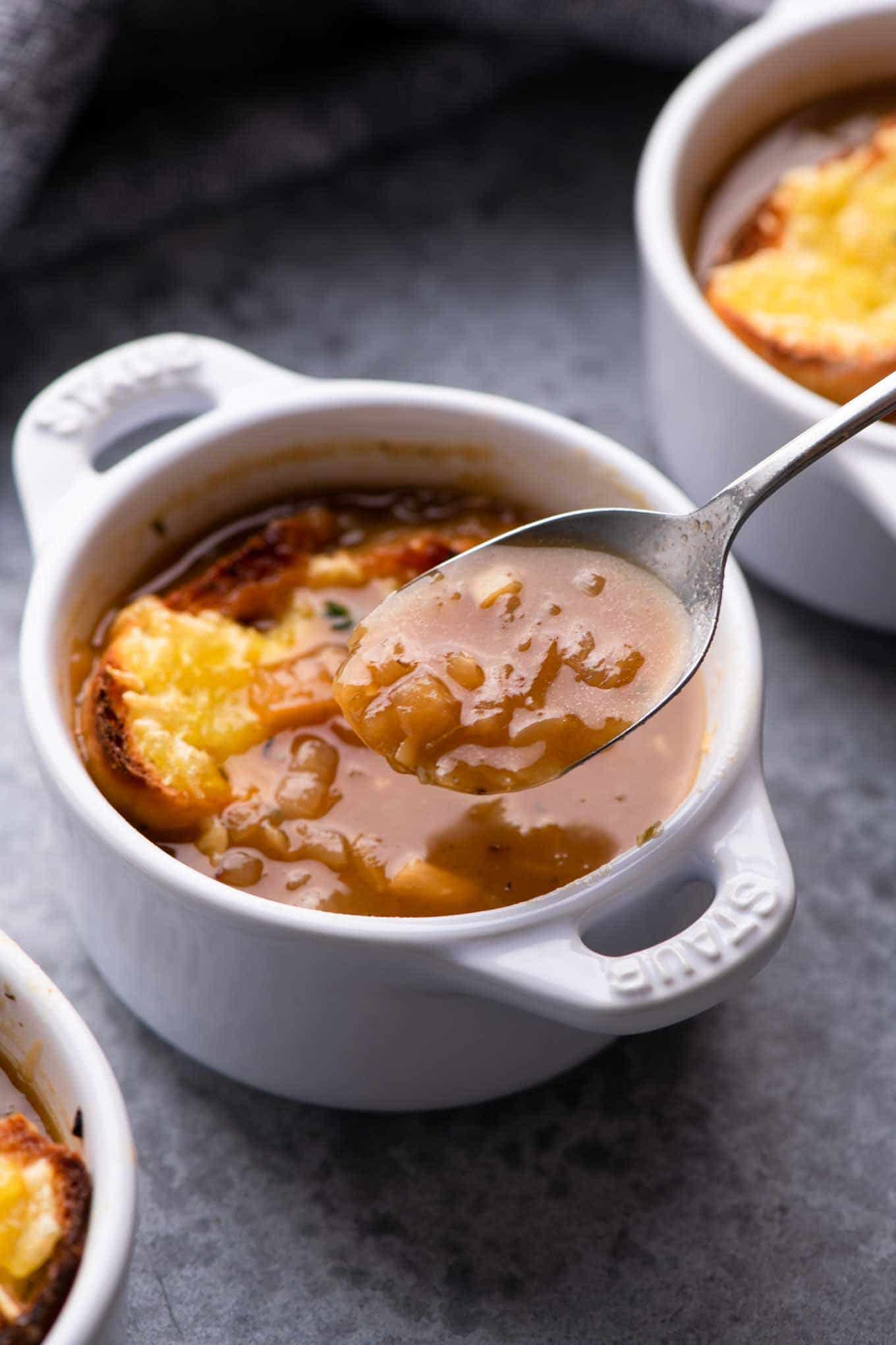 spoonful of french onion soup