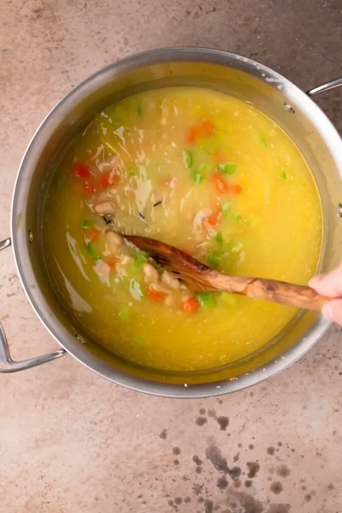 soup with everything added before cooking